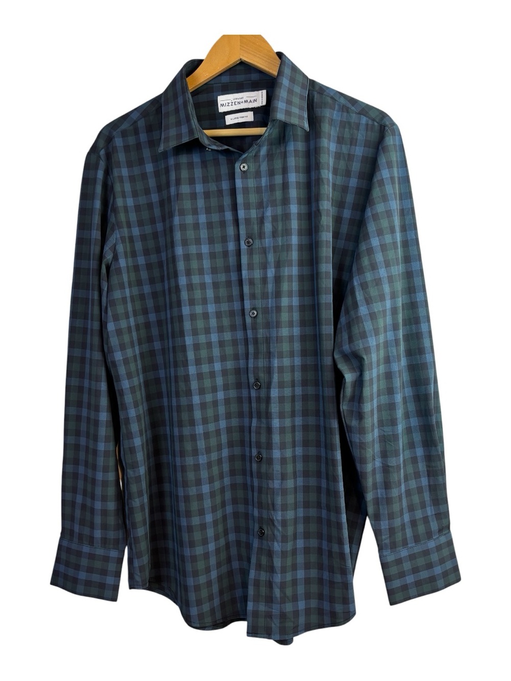 Mizzen+Main Leeward Button Down Trim Fit plaid shirt men’s size X Large
